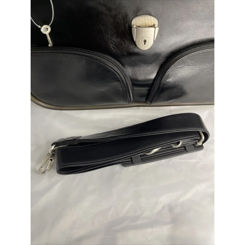 NAVA Briefcase, Leather, Black NWT